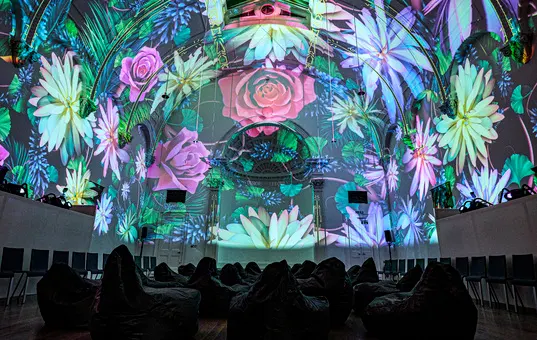 Info - Genesis London at Swiss Church: An immersive light show